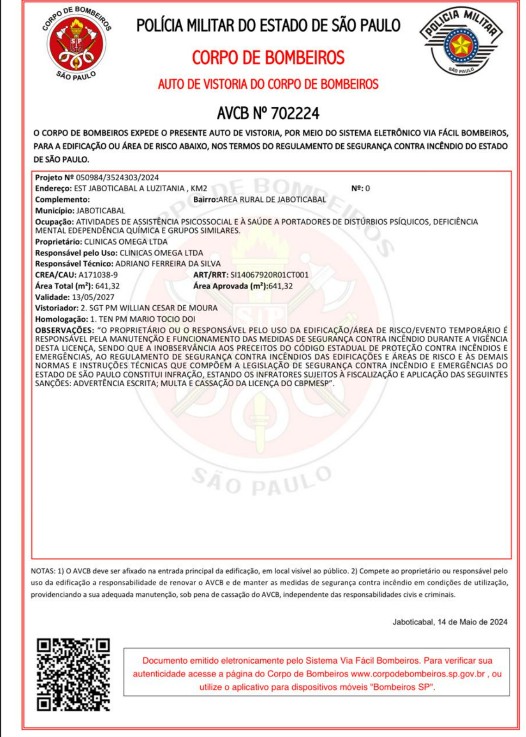 Alvará de Funcionamento Clínica Omega
